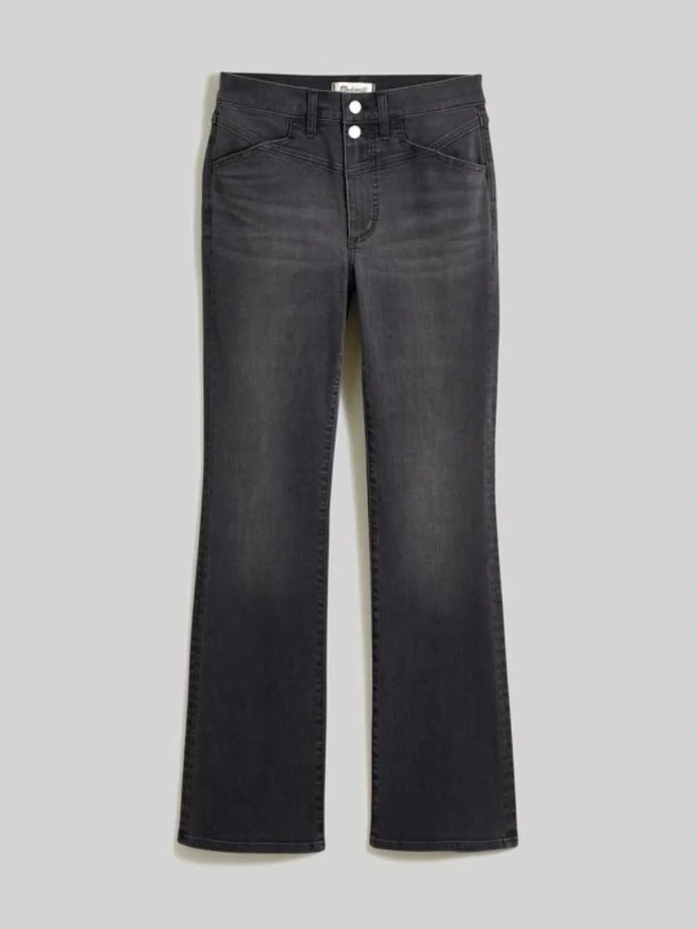 MADEWELL Kick Out Crop Jeans in Beckley Wash Super Stretch - Black Size 26